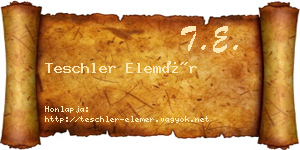 Teschler Elemér névjegykártya